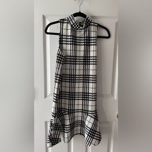 Aqua Plaid Ruffle Dress sleeveless
Size: Medium
